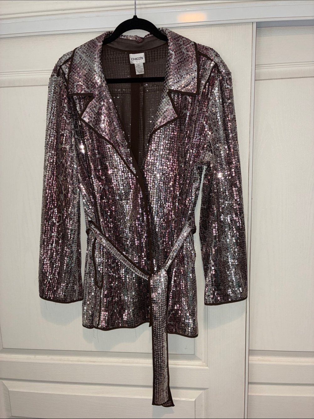 Chico's - Iridescent Sequin Long Sleeve Jacket